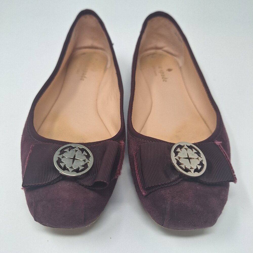 Kate Spade Fontana Flats Suede Round Toe Ballet Shoes Size 7.5 M